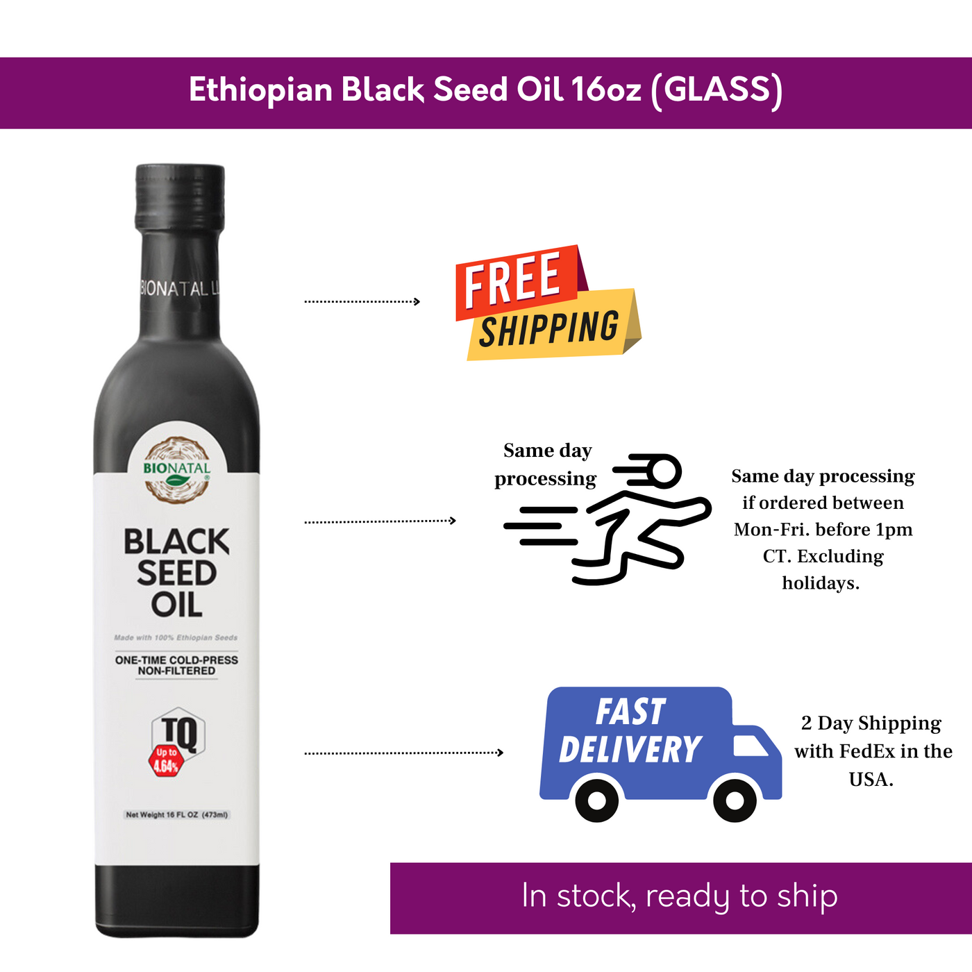 Ethiopian Black Seed Oil 16oz (GLASS)