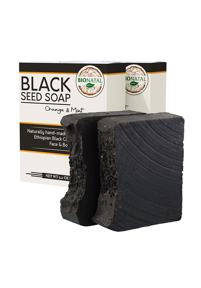 2 Black Seed Soaps 4.2oz (Ethiopian Seeds) Orange & Mint