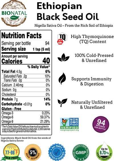 Ethiopian Black Seed Oil 16oz (GLASS)
