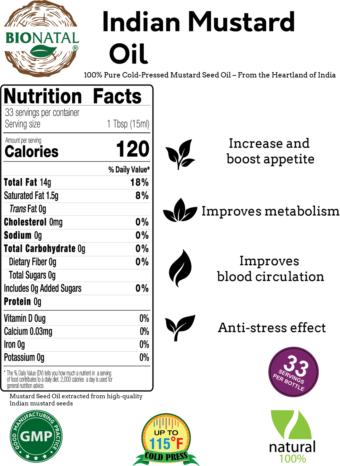 Indian Mustard Seed Oil 17oz
